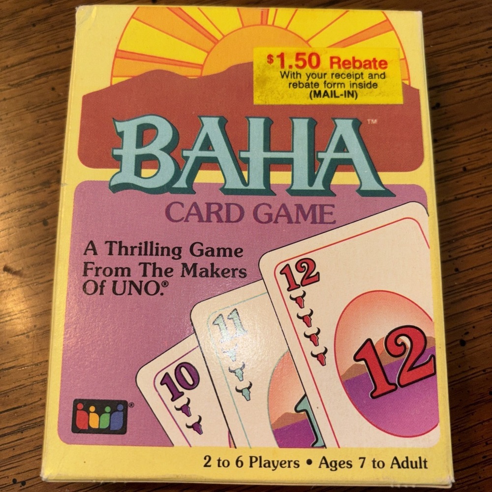 vtg 1989 International‎ Games BAHA Card Game from the Makers Of Uno